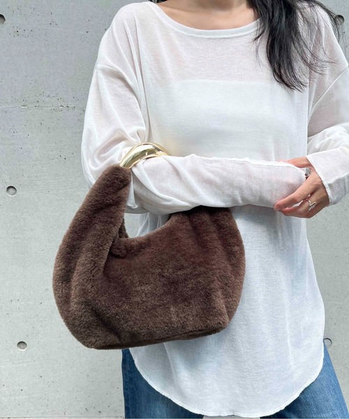 LE VERNIS（ル・ベルニ）の「LE VERNIS(ル・ベルニ) Sculpture mou mini（ハンドバッグ・レディース・ライトグレー/ブラウン/クリーム/ブラック・FREE）」の14枚目の写真