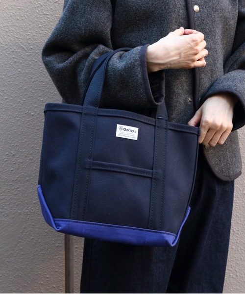 ORCIVAL(オーシバル)の「ORCIVAL/オーシバル トートバッグS 2トーン TOTE BAG S 2-TONE OR-H0285 KWC(トートバッグ・レディース・マスタード/ダークグリーン/チャコールグレー/ダークネイビー/ロイヤルブルー/サンドベージュ/イエロー×グレー/ライトカーキ/ライトグレー/ピンク/ブラック/チョコ/ネイビー・FREE)」の1枚目の写真