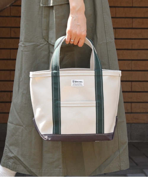 ORCIVAL(オーシバル)の「ORCIVAL/オーシバル トートバッグS 2トーン TOTE BAG S 2-TONE OR-H0285 KWC(トートバッグ・レディース・マスタード/ダークグリーン/チャコールグレー/ダークネイビー/ロイヤルブルー/サンドベージュ/イエロー×グレー/ライトカーキ/ライトグレー/ピンク・FREE)」の5枚目の写真