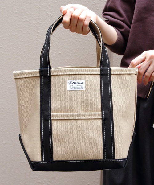 ORCIVAL(オーシバル)の「ORCIVAL/オーシバル トートバッグS 2トーン TOTE BAG S 2-TONE OR-H0285 KWC(トートバッグ・レディース・マスタード/ダークグリーン/チャコールグレー/ダークネイビー/ロイヤルブルー/サンドベージュ/イエロー×グレー/ライトカーキ/ライトグレー/ピンク/ブラック/チョコ/ネイビー・FREE)」の15枚目の写真