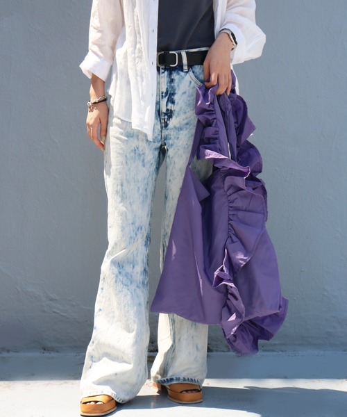 SPRUCE(スプルース)の「<SPRUCE/スプルス>パースフリルトート(トートバッグ・レディース・グレー/ラベンダー/ブラック/カーキ・ONE SIZE)」の4枚目の写真