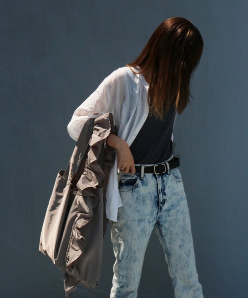 SPRUCE(スプルース)の「<SPRUCE/スプルス>パースフリルトート(トートバッグ・レディース・グレー/ラベンダー/ブラック/カーキ・ONE SIZE)」の8枚目の写真