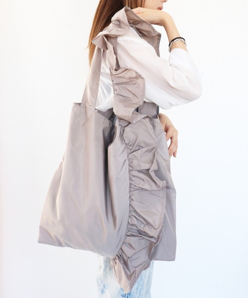 SPRUCE(スプルース)の「<SPRUCE/スプルス>パースフリルトート(トートバッグ・レディース・グレー/ラベンダー/ブラック/カーキ・ONE SIZE)」の7枚目の写真