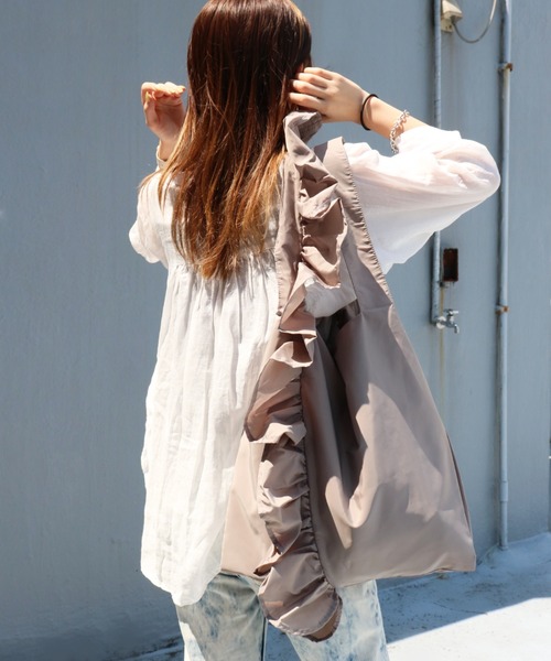 SPRUCE(スプルース)の「<SPRUCE/スプルス>パースフリルトート(トートバッグ・レディース・グレー/ラベンダー/ブラック/カーキ・ONE SIZE)」の5枚目の写真