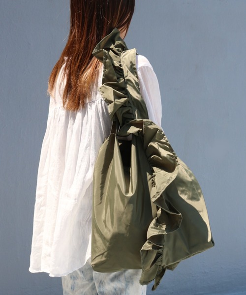 SPRUCE(スプルース)の「<SPRUCE/スプルス>パースフリルトート(トートバッグ・レディース・グレー/ラベンダー/ブラック/カーキ・ONE SIZE)」の10枚目の写真