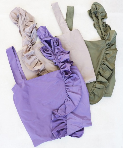 SPRUCE(スプルース)の「<SPRUCE/スプルス>パースフリルトート(トートバッグ・レディース・グレー/ラベンダー/ブラック/カーキ・ONE SIZE)」の14枚目の写真