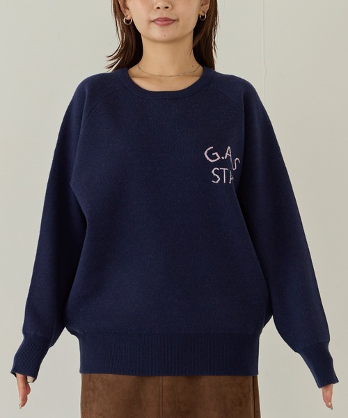 セール】【洗える】ダブルジャガードロゴニット（ニット/セーター