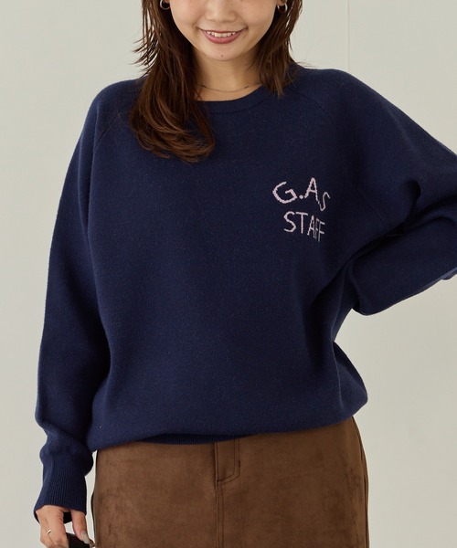 セール】【洗える】ダブルジャガードロゴニット（ニット/セーター