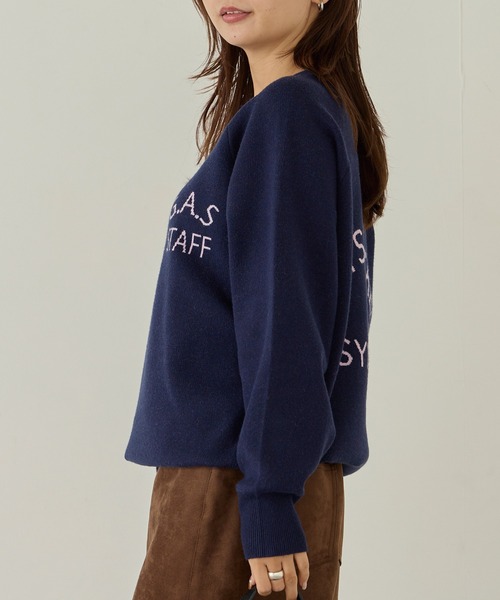 セール】【洗える】ダブルジャガードロゴニット（ニット/セーター