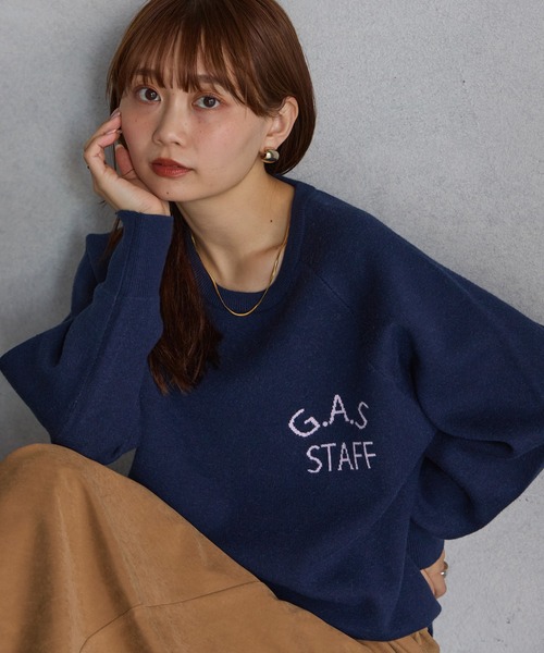 セール】【洗える】ダブルジャガードロゴニット（ニット