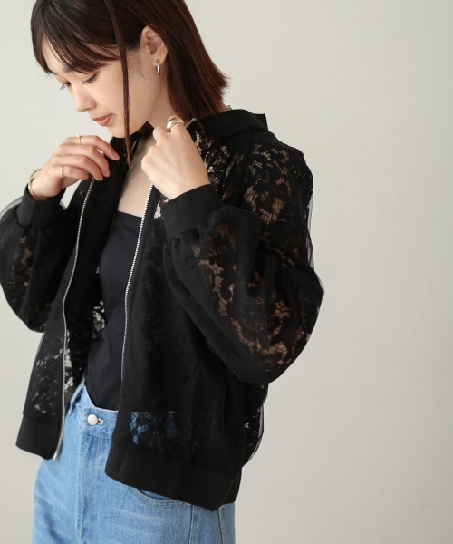 Bou Jeloud（ブージュルード）の「シアーレースブルゾン（ブルゾン・レディース・ホワイト/ブラック・38）」の20枚目の写真