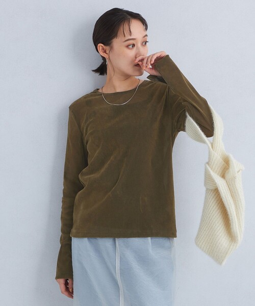 green label relaxing(グリーンレーベルリラクシング)の「シアーフロッキー ロングスリーブ プルオーバー(Tシャツ/カットソー・レディース・オレンジ/ブラック/ライトブルー/モカ/ライトグレー/オフホワイト・FREE)」の4枚目の写真