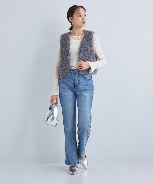 green label relaxing(グリーンレーベルリラクシング)の「シアーフロッキー ロングスリーブ プルオーバー(Tシャツ/カットソー・レディース・オレンジ/ブラック/ライトブルー/モカ/ライトグレー/オフホワイト・FREE)」の16枚目の写真