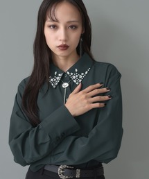 HARE | エリビジューシャツ(HARE)(シャツ/ブラウス)