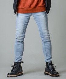 【REGIEVO】スーパースキニーデニムストレッチパンツ　アンクルパンツ