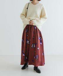 URBAN RESEARCH | フラワープリントギャザーロングスカート(スカート)