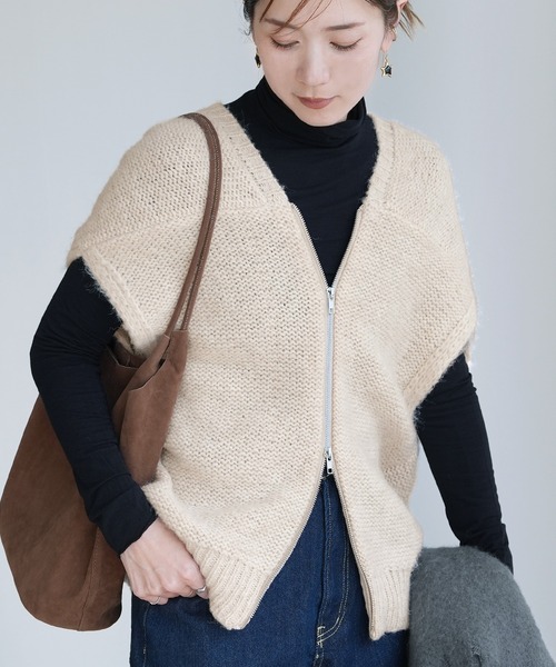 セール】ダブルジップニットベスト（ベスト）｜reca（レカ）の