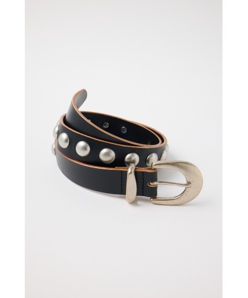 moussy スタッズレザーベルト　白ベルト　太ベルト セール】STUDS LEATHER ベルト（ベルト）｜MOUSSY（マウジー）の