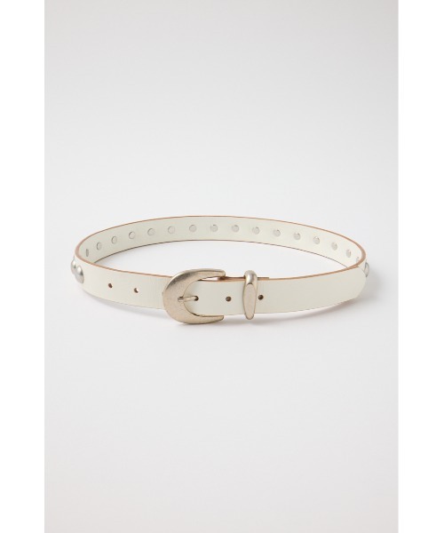 moussy スタッズレザーベルト　白ベルト　太ベルト セール】STUDS LEATHER ベルト（ベルト）｜MOUSSY（マウジー）の