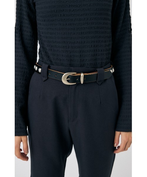 MOUSSY（マウジー）の「STUDS LEATHER ベルト（ベルト・レディース・ブラック/ホワイト・FREE）」の4枚目の写真