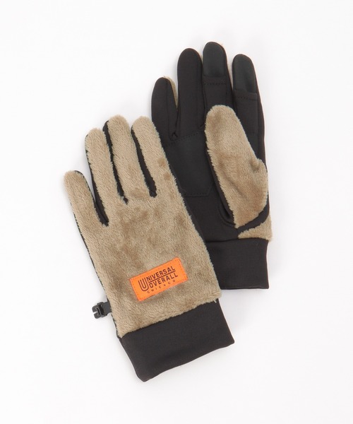 UNIVERSAL OVERALL(ユニバーサルオーバーオール)の「UNIVERSAL OVERALL ユニバーサルオーバーオール ボアスマートグローブ(手袋・メンズ・オリーブ/グレー/ブラック/ベージュ・FREE)」の1枚目の写真