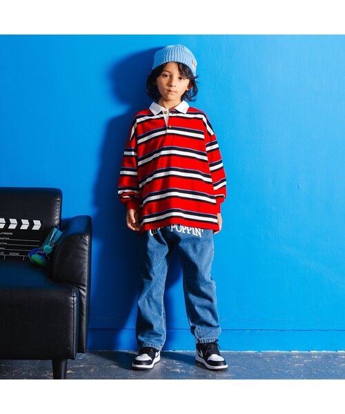 BREEZE（ブリーズ）の「【BREEZE NEW JACK】マルチボーダーポロシャツ（ポロシャツ・キッズ・レインボー/レッド/ネイビー・90/100/110/120/130/140/150/160）」の15枚目の写真