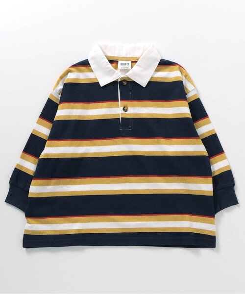 BREEZE（ブリーズ）の「【BREEZE NEW JACK】マルチボーダーポロシャツ（ポロシャツ・キッズ・レインボー/レッド/ネイビー・90/100/110/120/130/140/150/160）」の8枚目の写真