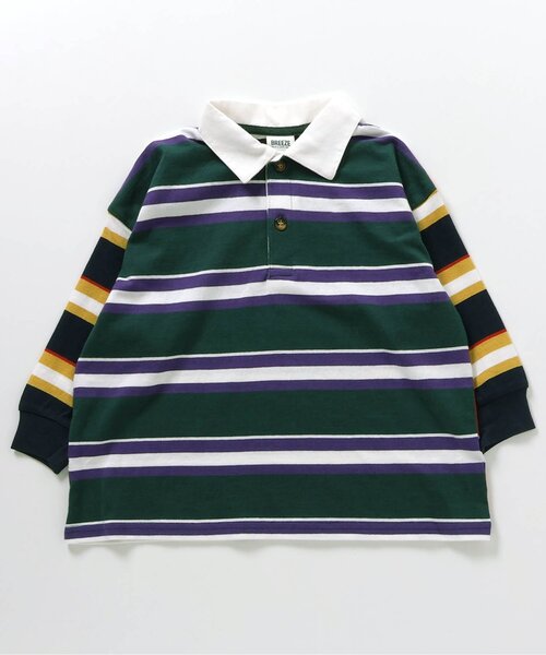 BREEZE（ブリーズ）の「【BREEZE NEW JACK】マルチボーダーポロシャツ（ポロシャツ・キッズ・レインボー/レッド/ネイビー・90/100/110/120/130/140/150/160）」の11枚目の写真