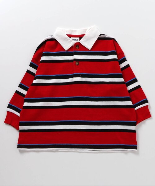 BREEZE（ブリーズ）の「【BREEZE NEW JACK】マルチボーダーポロシャツ（ポロシャツ・キッズ・レインボー/レッド/ネイビー・90/100/110/120/130/140/150/160）」の12枚目の写真