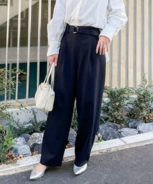 NOLLEY’S | 《セットアップ対応》ウォッシャブルゴールドパーツベルト付きワイドパンツ(その他パンツ)
