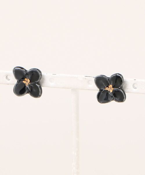 IRODORI】小さな花のpierce（黒）（ピアス（両耳用））｜tone