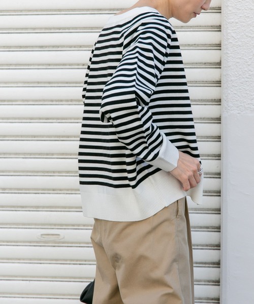 FORK&SPOON（フォークアンドスプーン）の「『洗濯可』FORK&SPOON　ウーステッドヤーンクルーネックカーディガン（カーディガン/ボレロ・レディース・ブラック系その他/ブルー/アイボリー・1）」の11枚目の写真