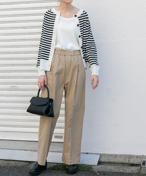 FORK&SPOON（フォークアンドスプーン）の「『洗濯可』FORK&SPOON　ウーステッドヤーンクルーネックカーディガン（カーディガン/ボレロ・レディース・ブラック系その他/ブルー/アイボリー・1）」の13枚目の写真