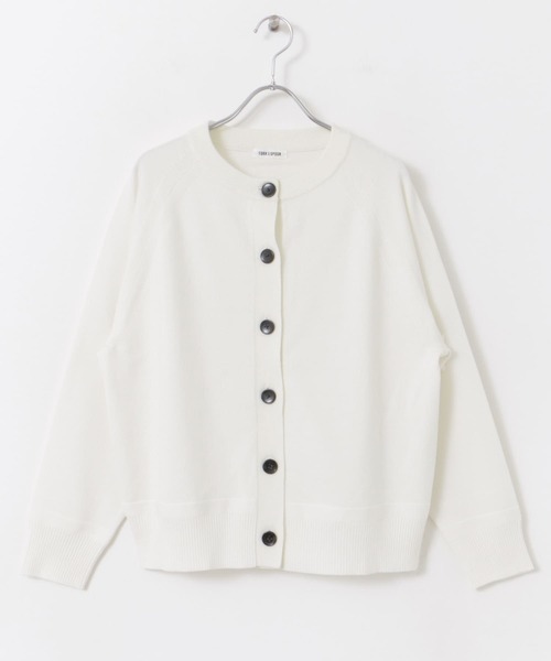 FORK&SPOON（フォークアンドスプーン）の「『洗濯可』FORK&SPOON　ウーステッドヤーンクルーネックカーディガン（カーディガン/ボレロ・レディース・ブラック系その他/ブルー/アイボリー・1）」の14枚目の写真