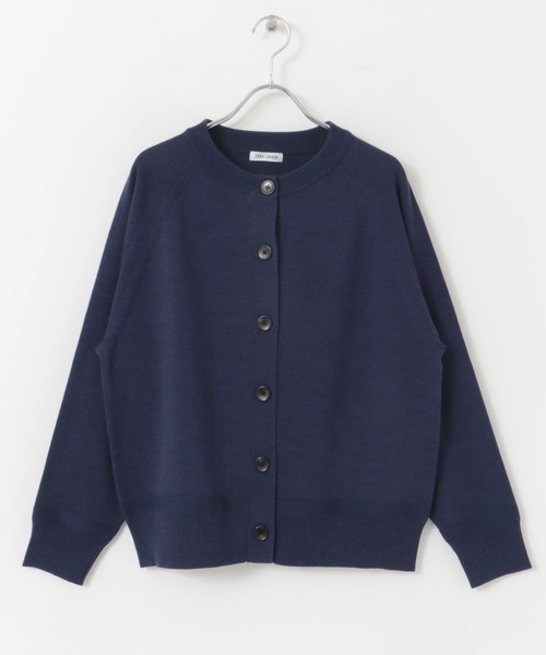 FORK&SPOON（フォークアンドスプーン）の「『洗濯可』FORK&SPOON　ウーステッドヤーンクルーネックカーディガン（カーディガン/ボレロ・レディース・ブラック系その他/ブルー/アイボリー・1）」の15枚目の写真