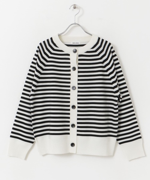 FORK&SPOON（フォークアンドスプーン）の「『洗濯可』FORK&SPOON　ウーステッドヤーンクルーネックカーディガン（カーディガン/ボレロ・レディース・ブラック系その他/ブルー/アイボリー・1）」の16枚目の写真