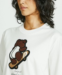 【ダブルスタンダードクロージング】ベア ワッペン スケボ ロンT 長袖Tシャツ白 2480726556.jpg?1736650867