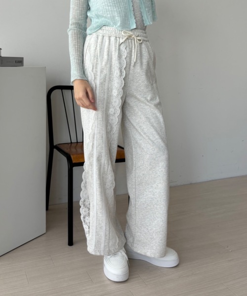 Birthday room(バースデイルーム)の「レースラインスウェットパンツ / lace line sweat pants(スウェットパンツ・レディース・ライトグレー・FREE)」の21枚目の写真