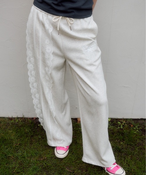 セール】レースラインスウェットパンツ / lace line sweat pants
