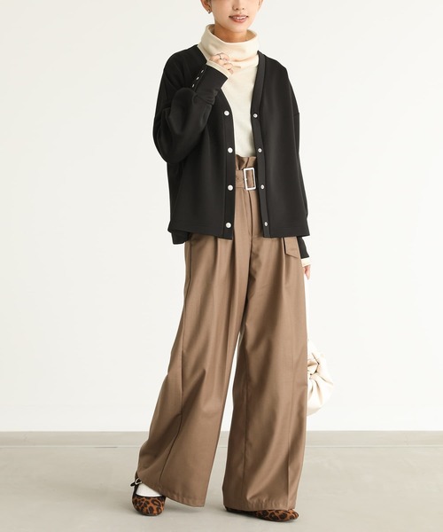 n'OrLABEL（ノアールレーベル）の「『配色ステッチワッフルタートルカットソー』（Tシャツ/カットソー・レディース・チャコールグレー/ブラック/アイボリー/ダークブルー・2/1）」の22枚目の写真