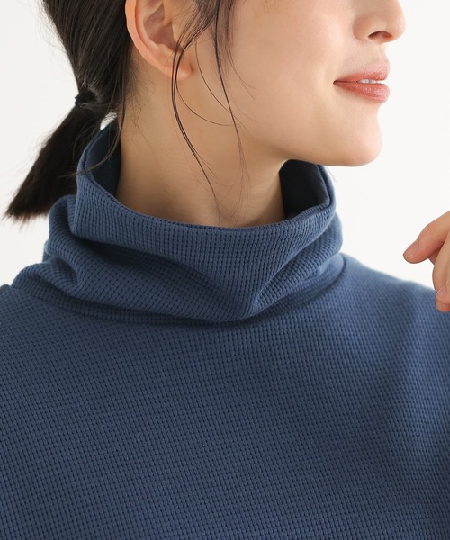 n'OrLABEL（ノアールレーベル）の「『配色ステッチワッフルタートルカットソー』（Tシャツ/カットソー・レディース・チャコールグレー/ブラック/アイボリー/ダークブルー・2/1）」の16枚目の写真