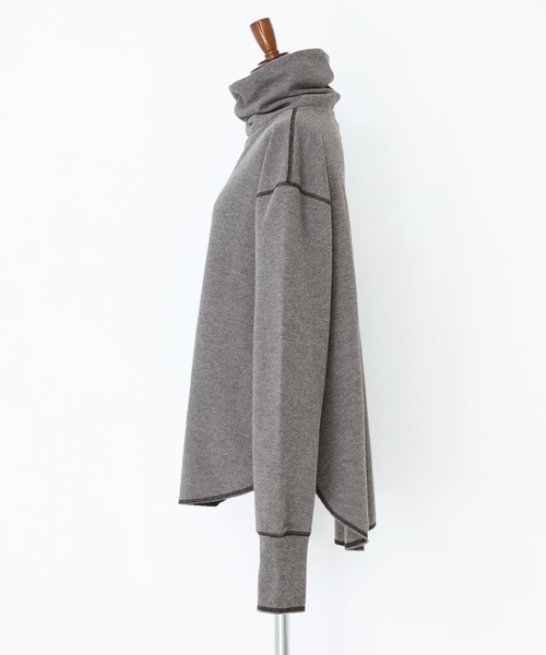 n'OrLABEL（ノアールレーベル）の「『配色ステッチワッフルタートルカットソー』（Tシャツ/カットソー・レディース・チャコールグレー/ブラック/アイボリー/ダークブルー・2/1）」の15枚目の写真