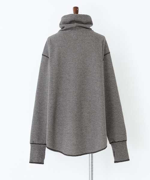 n'OrLABEL（ノアールレーベル）の「『配色ステッチワッフルタートルカットソー』（Tシャツ/カットソー・レディース・チャコールグレー/ブラック/アイボリー/ダークブルー・2/1）」の8枚目の写真