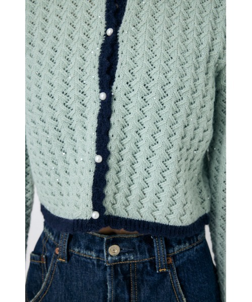 MOUSSY（マウジー）の「GLITTER KNIT カーディガン（カーディガン/ボレロ・レディース・ブラック/オフホワイト/ミント・FREE）」の21枚目の写真
