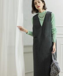 ウールライクメルトン ジャンパードレス【洗濯機洗い可】