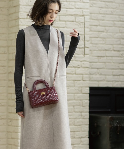 OPAQUE.CLIP(オペークドットクリップ)の「ウールライクメルトン ジャンパードレス【洗濯機洗い可】(ワンピース・レディース・グレー/チャコールグレー/ベージュ・36/38/40/42)」の17枚目の写真