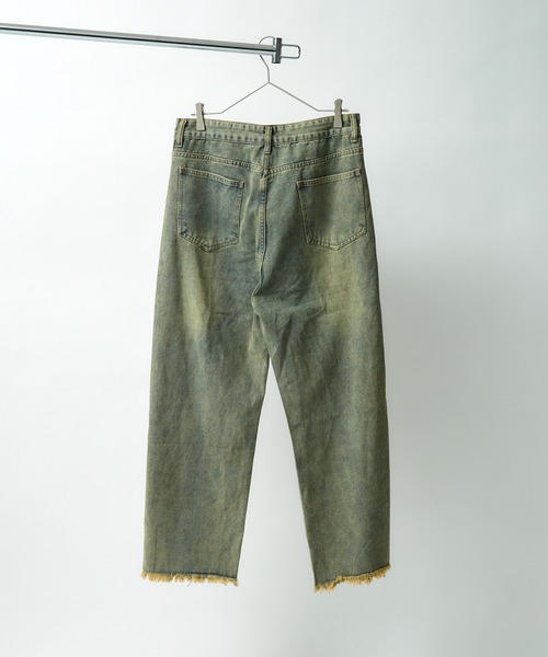 tinkerend（ティンカーエンド）の「【ユニセックス】Damage Straight Denim Pants / ダメージストレートデニムパンツ ポイント刺繍（デニムパンツ・レディース・ライトブルー・M/L）」の6枚目の写真