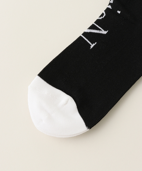 RhodolirioN（ロドリリオン）の「【RHODOLIRION /ロドリリオン】Logo Jacquard Socks PS1114（ソックス/靴下・レディース・ブラック/ホワイト・FREE）」の4枚目の写真