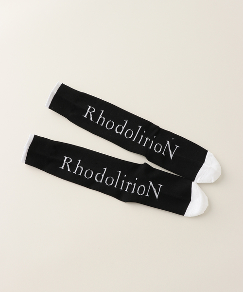 RhodolirioN（ロドリリオン）の「【RHODOLIRION /ロドリリオン】Logo Jacquard Socks PS1114（ソックス/靴下・レディース・ブラック/ホワイト・FREE）」の5枚目の写真