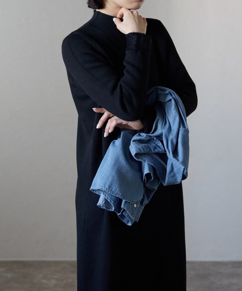 セール】裏起毛ハイネックワンピース（ワンピース）｜ap retro